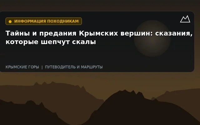 Тайны и предания Крымских вершин: сказания, которые шепчут скалы