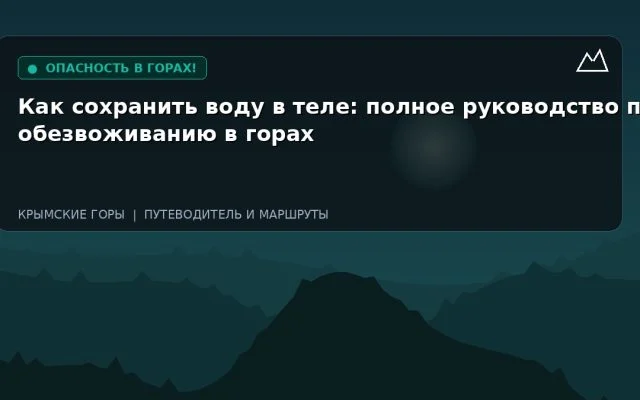 Как сохранить воду в теле: полное руководство по обезвоживанию в горах
