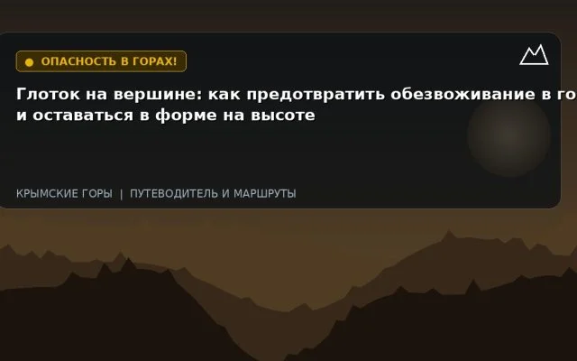 Глоток на вершине: как предотвратить обезвоживание в горах и оставаться в форме на высоте