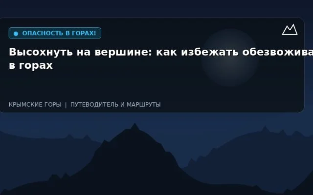 Высохнуть на вершине: как избежать обезвоживания в горах