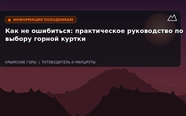 Как не ошибиться: практическое руководство по выбору горной куртки