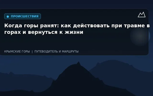 Когда горы ранят: как действовать при травме в горах и вернуться к жизни