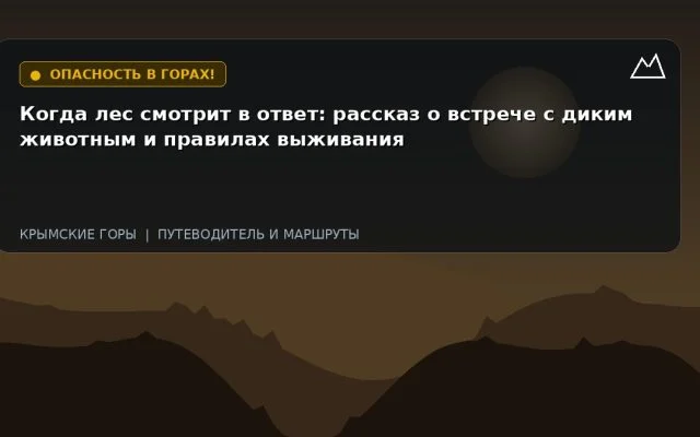 Когда лес смотрит в ответ: рассказ о встрече с диким животным и правилах выживания